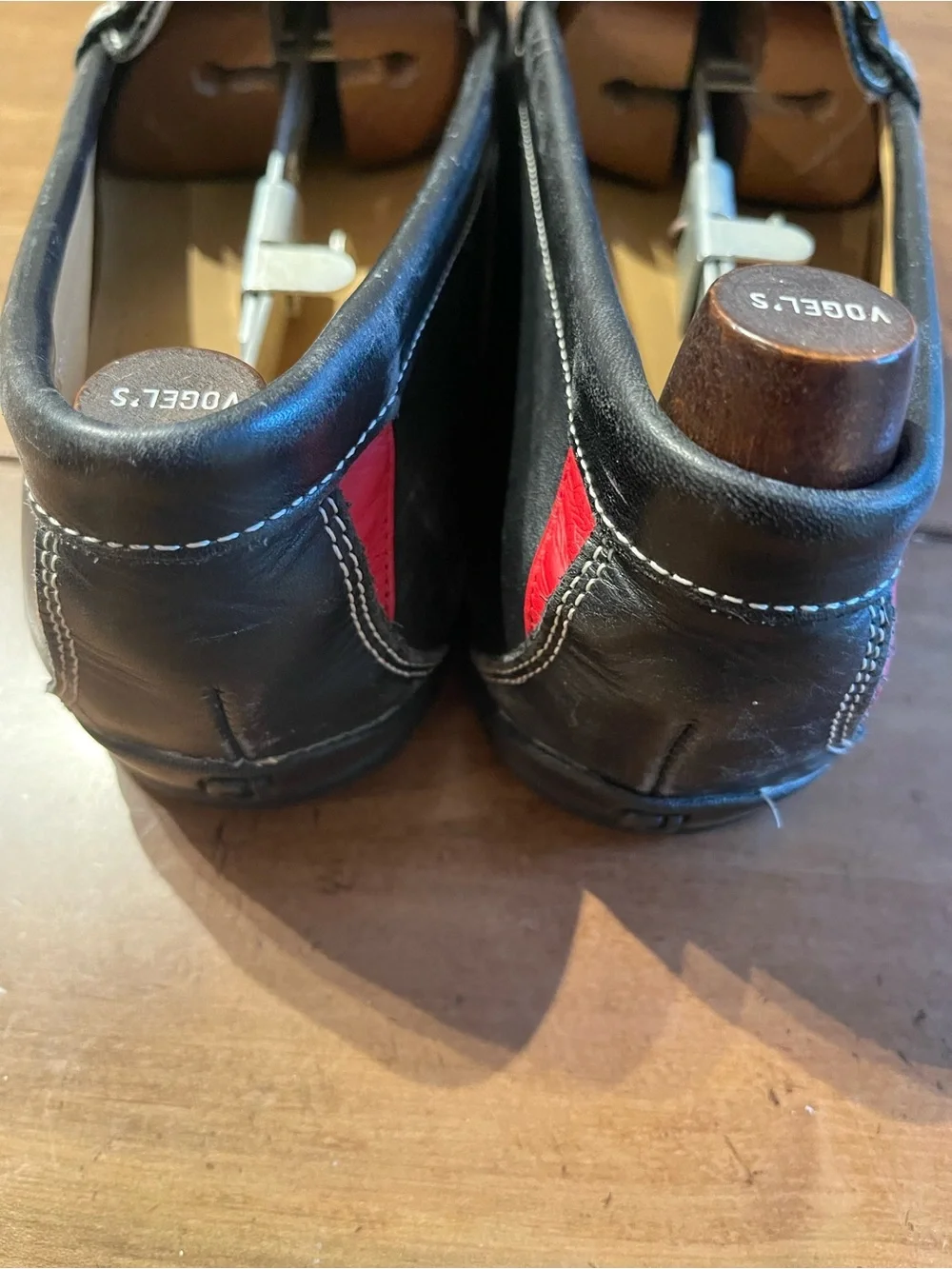 FootJoy Black Leather Bit Loafers with White Stitching